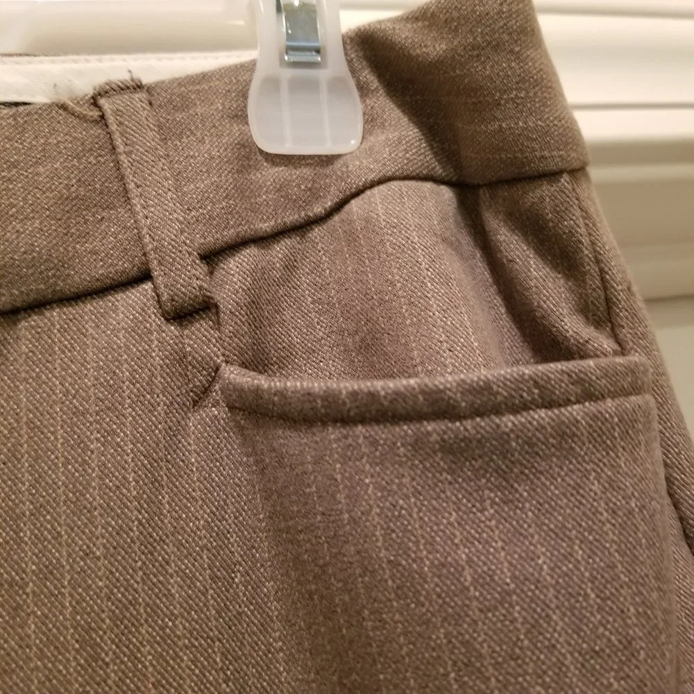Express pants Tan and white pinstripe Size 6R - Picture 3 of 15